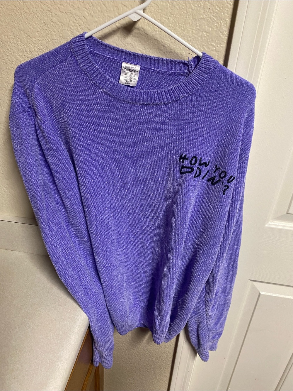 FRIENDS Lavender Crewneck Knit Sweater with Logo Tag